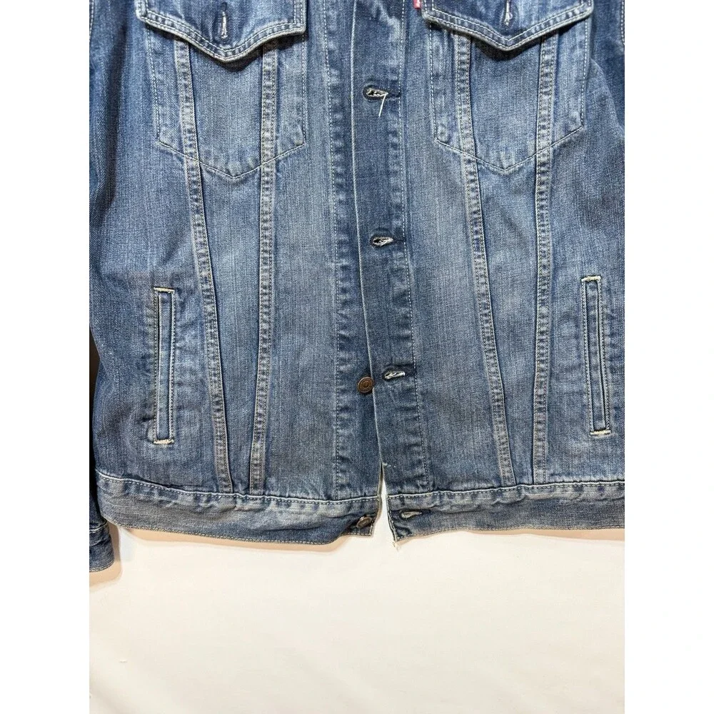 Levi Denim Jacket Western 4 Pocket Light Wash Trucker Workwear XL